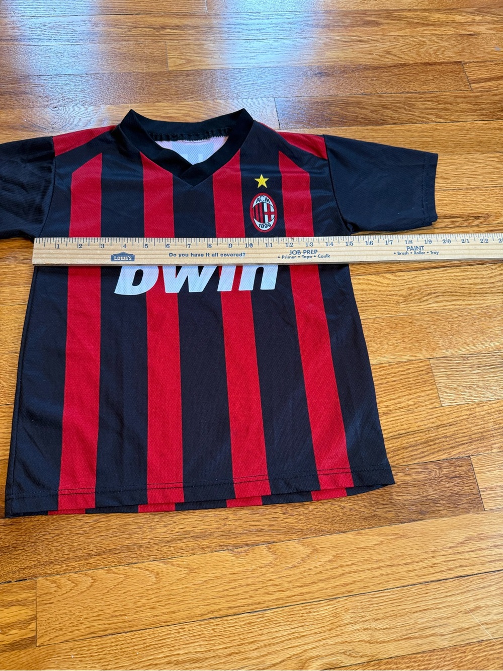 Ronaldinho AC Milan Youth Medium Soccer Football Retro Jersey 15x19 - Picture 6 of 7